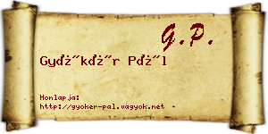 Gyökér Pál névjegykártya